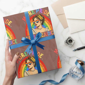 More Pride Less Prejudice Wrapping Paper Roll Pride Month LGBTQ Gay Lesbian