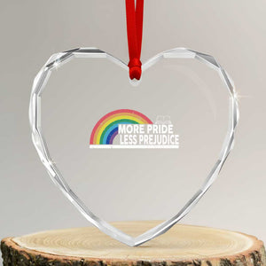 More Pride Less Prejudice Heart Crystal Glass Ornament Pride Month LGBTQ