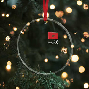 Moroccan Heritage Vintage Marocco Flag with Arabic Characters Crystal Glass Ornament TS11 Print Your Wear