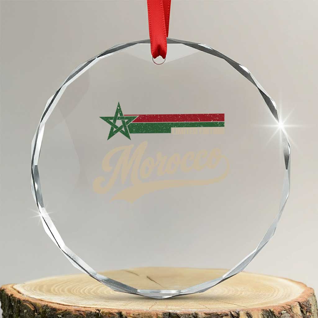 Morocco Crystal Glass Ornament Limited Edition Vintage Moroccan Pride Retro TS10 Transparent Glass 3'' Circle Print Your Wear