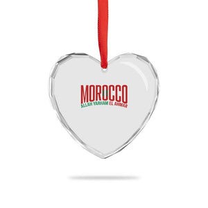 Morocco Flag Pride Allah Yarham El Ahmar Heart Crystal Glass Ornament Moroccan Soccer Football Fans Gift TS02 Print Your Wear