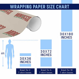 Morocco Flag Pride Allah Yarham El Ahmar Wrapping Paper Roll Moroccan Soccer Football Fans Gift TS02 Print Your Wear