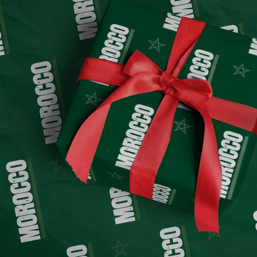 Morocco Green Star Flag Patriotic Moroccan Pride Wrapping Paper Roll TS11 Green Print Your Wear