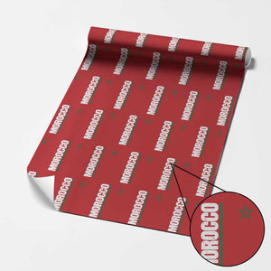 Morocco Green Star Flag Patriotic Moroccan Pride Wrapping Paper Roll TS11 Red Print Your Wear