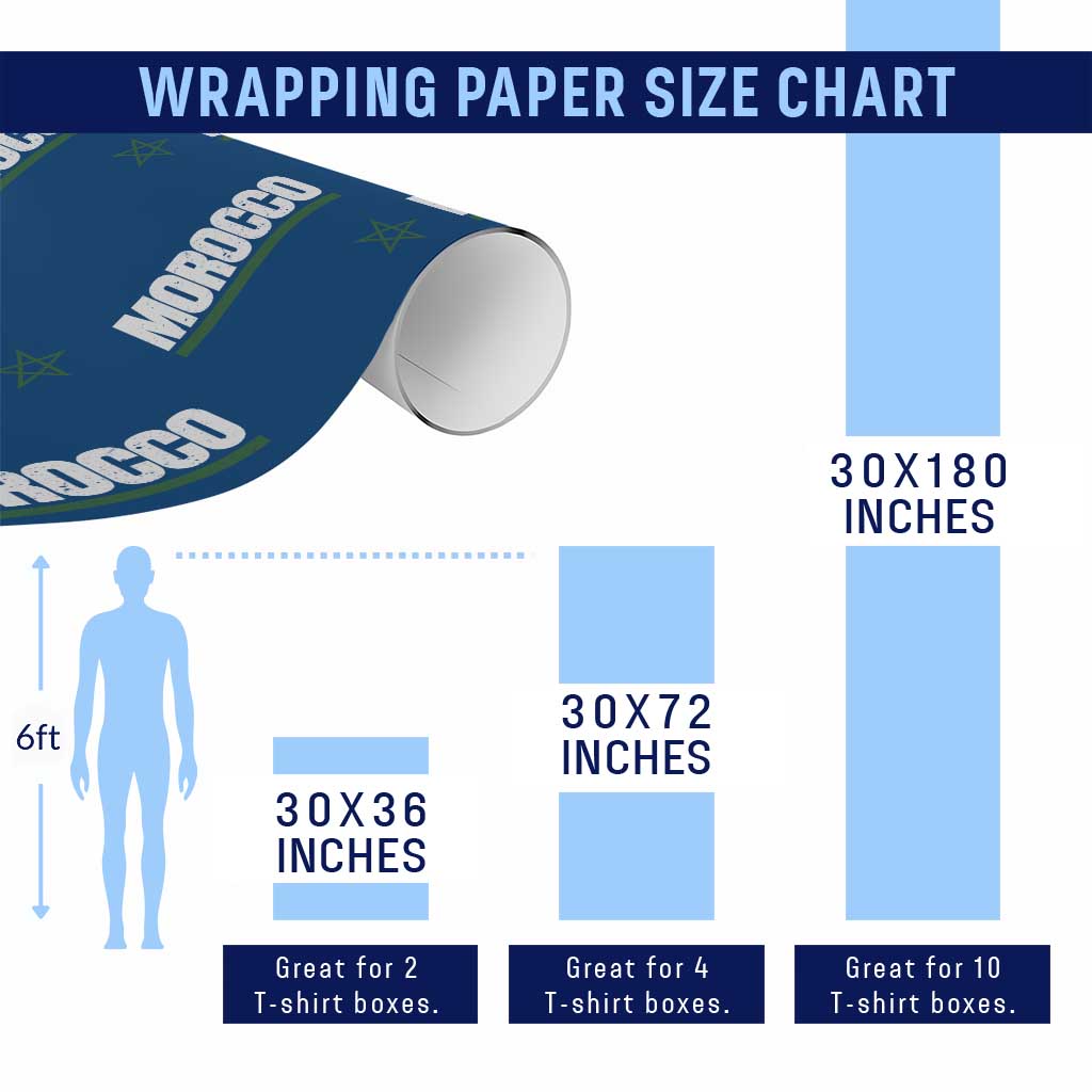 Morocco Green Star Flag Patriotic Moroccan Pride Wrapping Paper Roll TS11 Print Your Wear