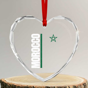 Morocco Green Star Flag Patriotic Moroccan Pride Heart Crystal Glass Ornament TS11 Transparent Glass 3'' Heart Print Your Wear