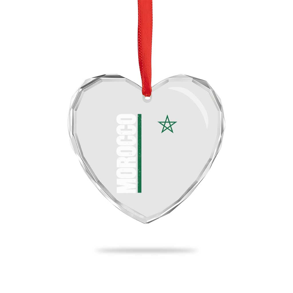 Morocco Green Star Flag Patriotic Moroccan Pride Heart Crystal Glass Ornament TS11 Print Your Wear