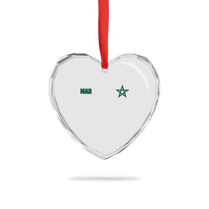 Morocco Heart Crystal Glass Ornament Green Star Minimalist Patriotic Pride Gift for Proud Moroccan TS10 Print Your Wear