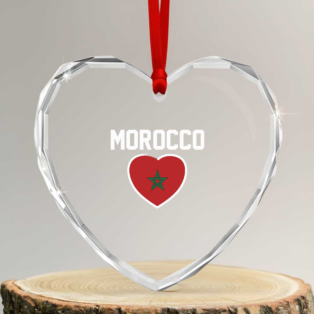 Morocco Heart Flag Heart Crystal Glass Ornament Patriotic Love Gift for Proud Moroccan TS10 Transparent Glass 3'' Heart Print Your Wear