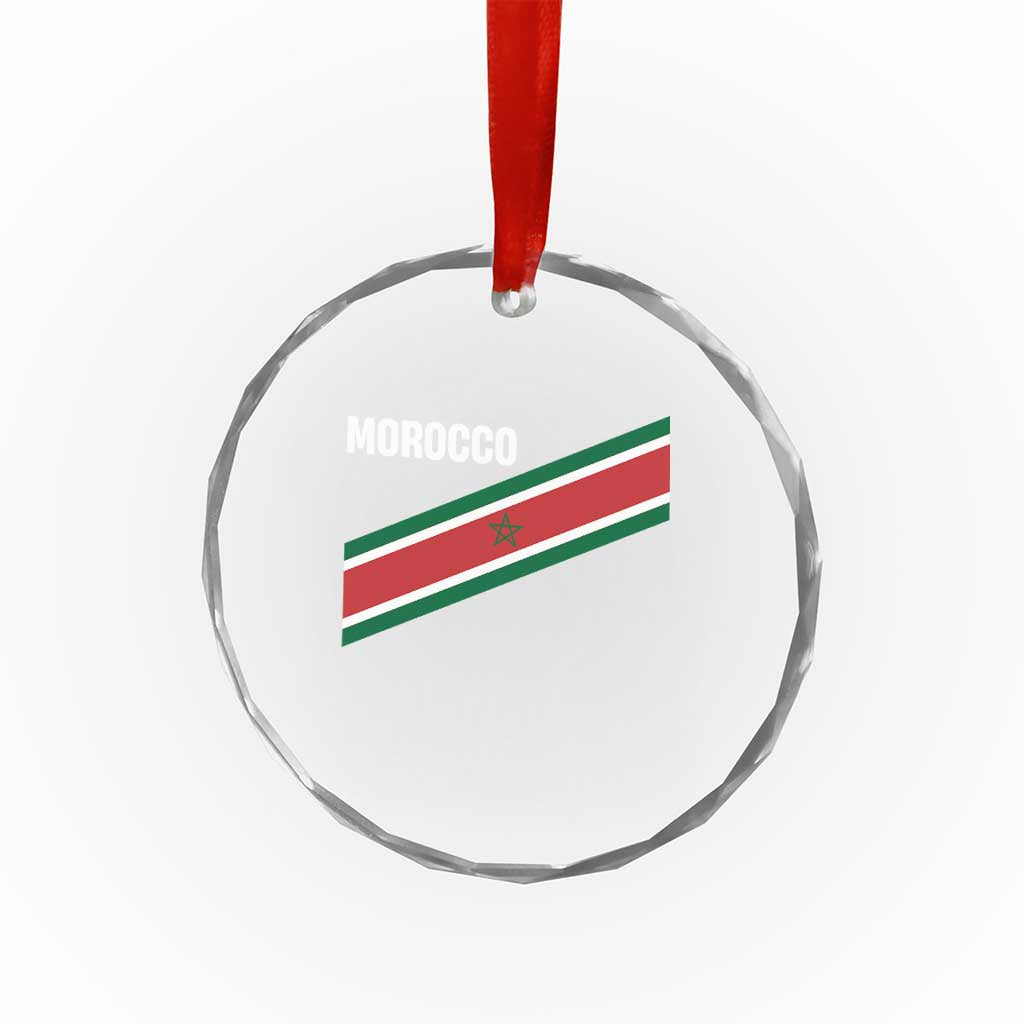 Morocco Moroccan Flag Crystal Glass Ornament Green Star Maroc Stripes TS11 Print Your Wear