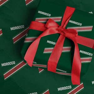 Morocco Moroccan Flag Wrapping Paper Roll Green Star Maroc Stripes TS11 Green Print Your Wear