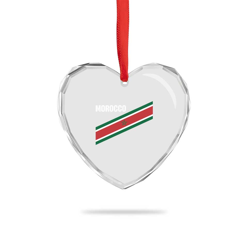Morocco Moroccan Flag Heart Crystal Glass Ornament Green Star Maroc Stripes TS11 Print Your Wear