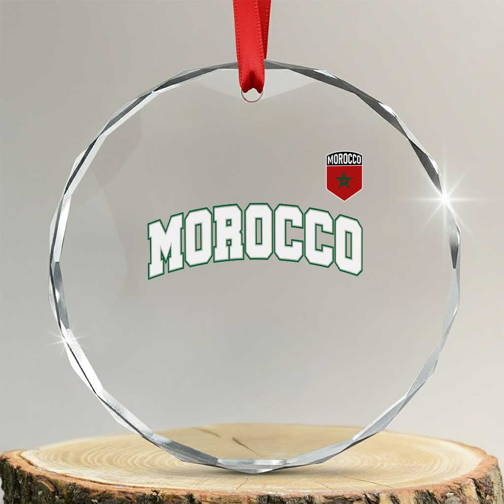 Morocco Moroccan Flag Vintage Pride Crystal Glass Ornament TS10 Transparent Glass 3'' Circle Print Your Wear