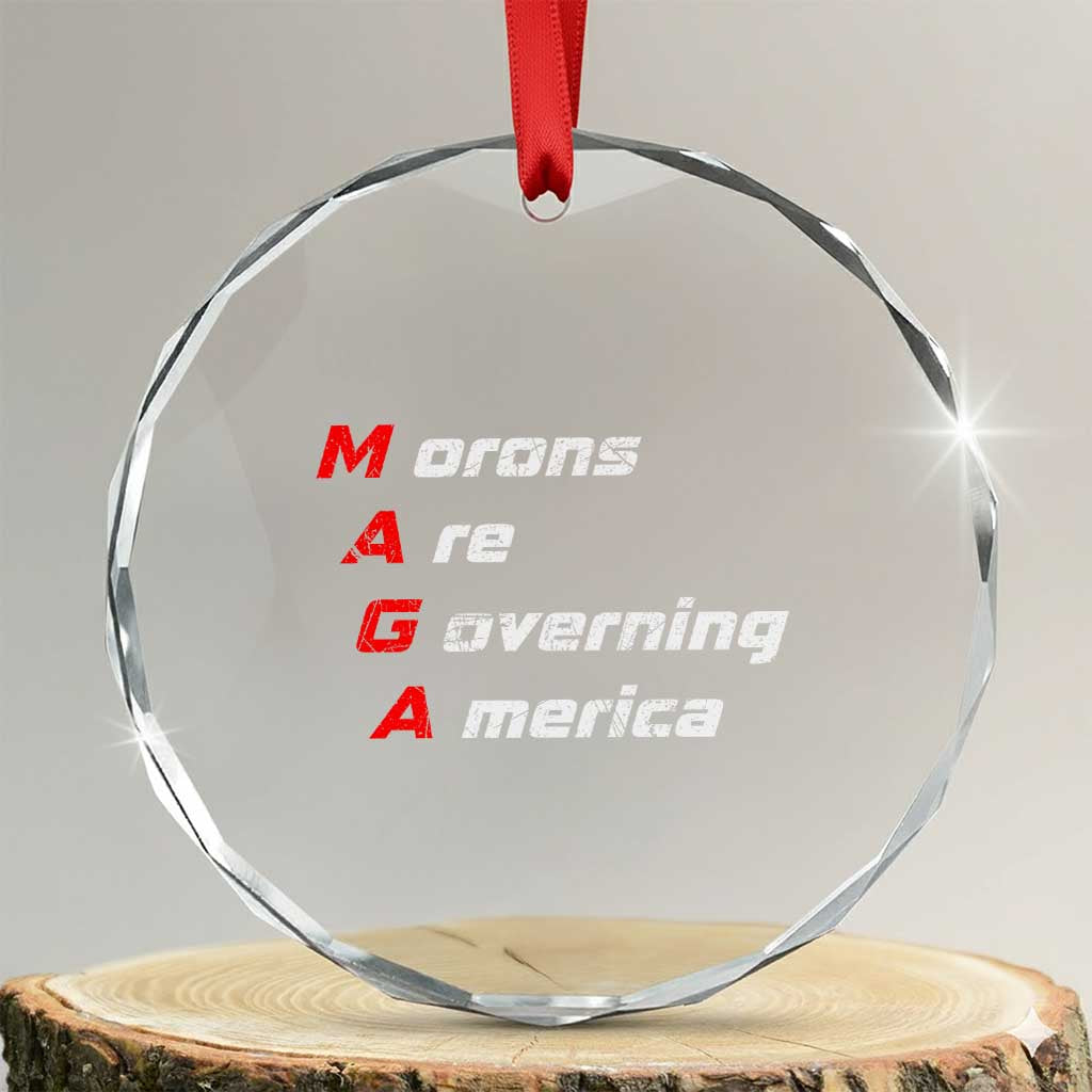 Morons Are Governing America Crystal Glass Ornament TS10 Transparent Glass 3'' Circle Print Your Wear