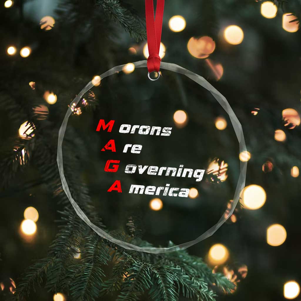 Morons Are Governing America Crystal Glass Ornament TS10 Print Your Wear