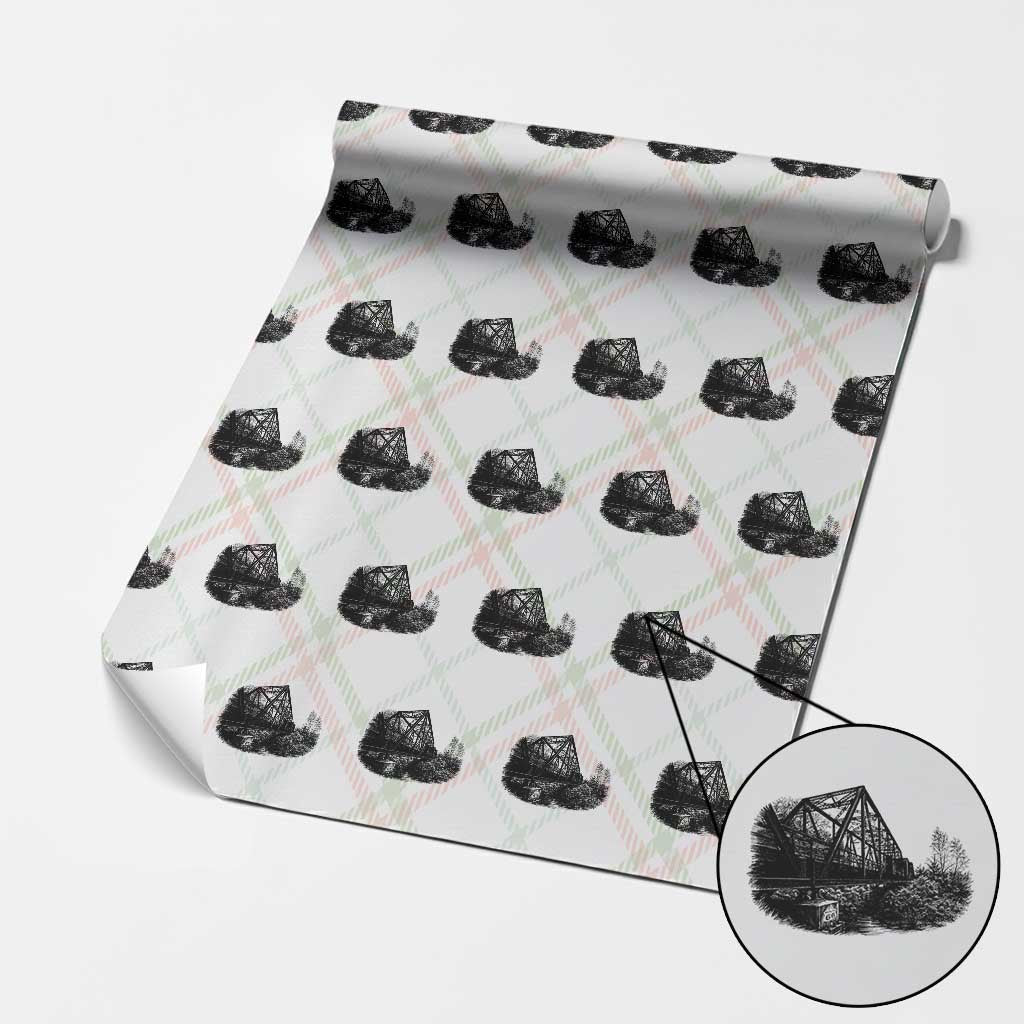 Mother Road Adventure Graphic Wrapping Paper Roll Vintage Route Highway 66 Bridge TS12 Christmas Plaid Print Your Wear