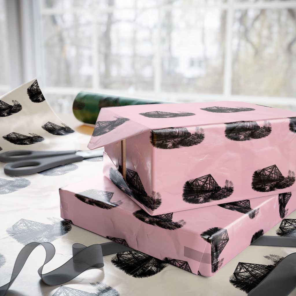 Mother Road Adventure Graphic Wrapping Paper Roll Vintage Route Highway 66 Bridge TS12 Light Pink Print Your Wear