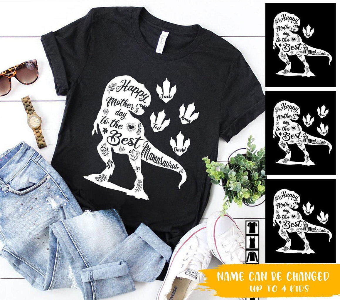 Personalized T Shirt Happy Mothers Day To The Best Mamasaurus CTM Youth Custom - Printyourwear
