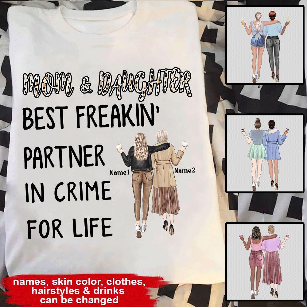 Personalized T Shirt Mom and Daughter Best Partner Ever CTM Youth Custom - Printyourwear