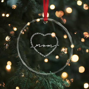 Mothers Day Mom Quotes Crystal Glass Ornament Heart Shape Loving Typography Gift TS12 Print Your Wear