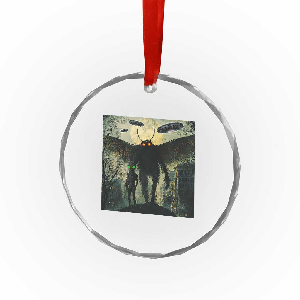 Mothman Aliens Crystal Glass Ornament Funny Cryptid Alien UFO TS10 Print Your Wear