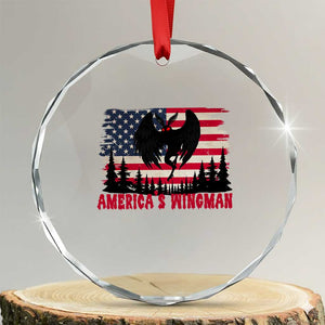 Mothman Americas Wingman Crystal Glass Ornament Funny Patriotic Cryptid TS12 Transparent Glass 3'' Circle Print Your Wear