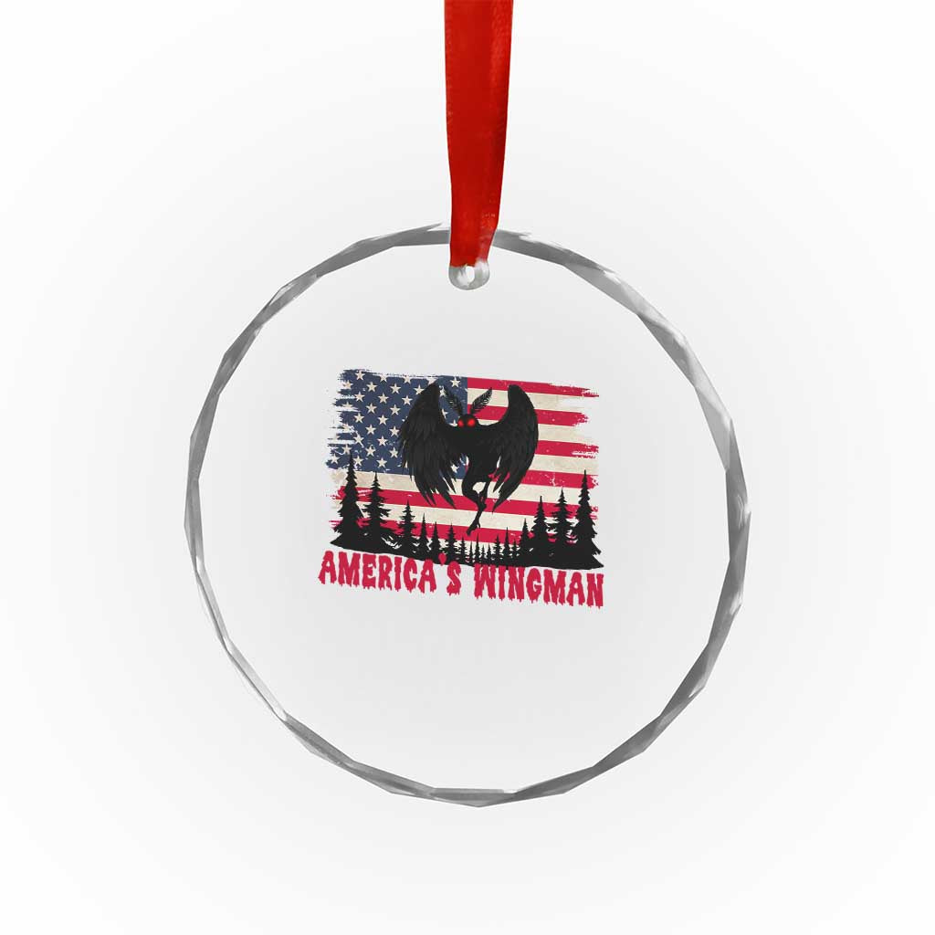 Mothman Americas Wingman Crystal Glass Ornament Funny Patriotic Cryptid TS12 Print Your Wear