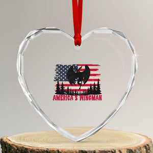 Mothman Americas Wingman Heart Crystal Glass Ornament Funny Patriotic Cryptid TS12 Transparent Glass 3'' Heart Print Your Wear
