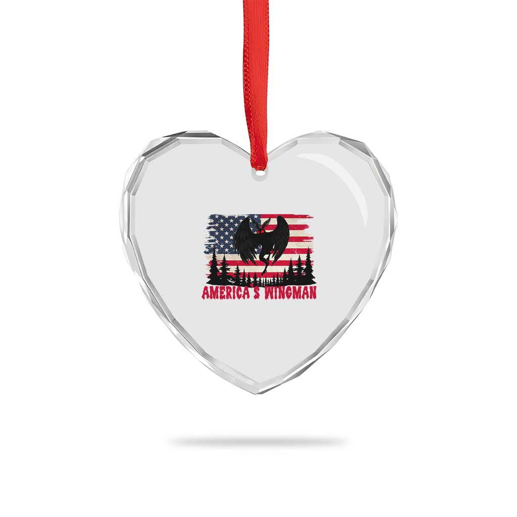 Mothman Americas Wingman Heart Crystal Glass Ornament Funny Patriotic Cryptid TS12 Print Your Wear