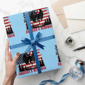 Mothman Americas Wingman Wrapping Paper Roll Funny Patriotic Cryptid TS12 Light Blue Print Your Wear