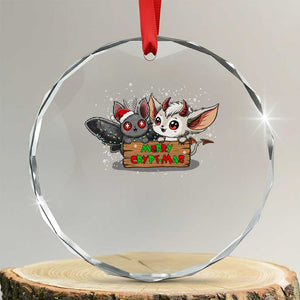 Mothman And Jersey Devil Crystal Glass Ornament Merry Cryptmas Funny Holiday Gift TS12 Transparent Glass 3'' Circle Print Your Wear