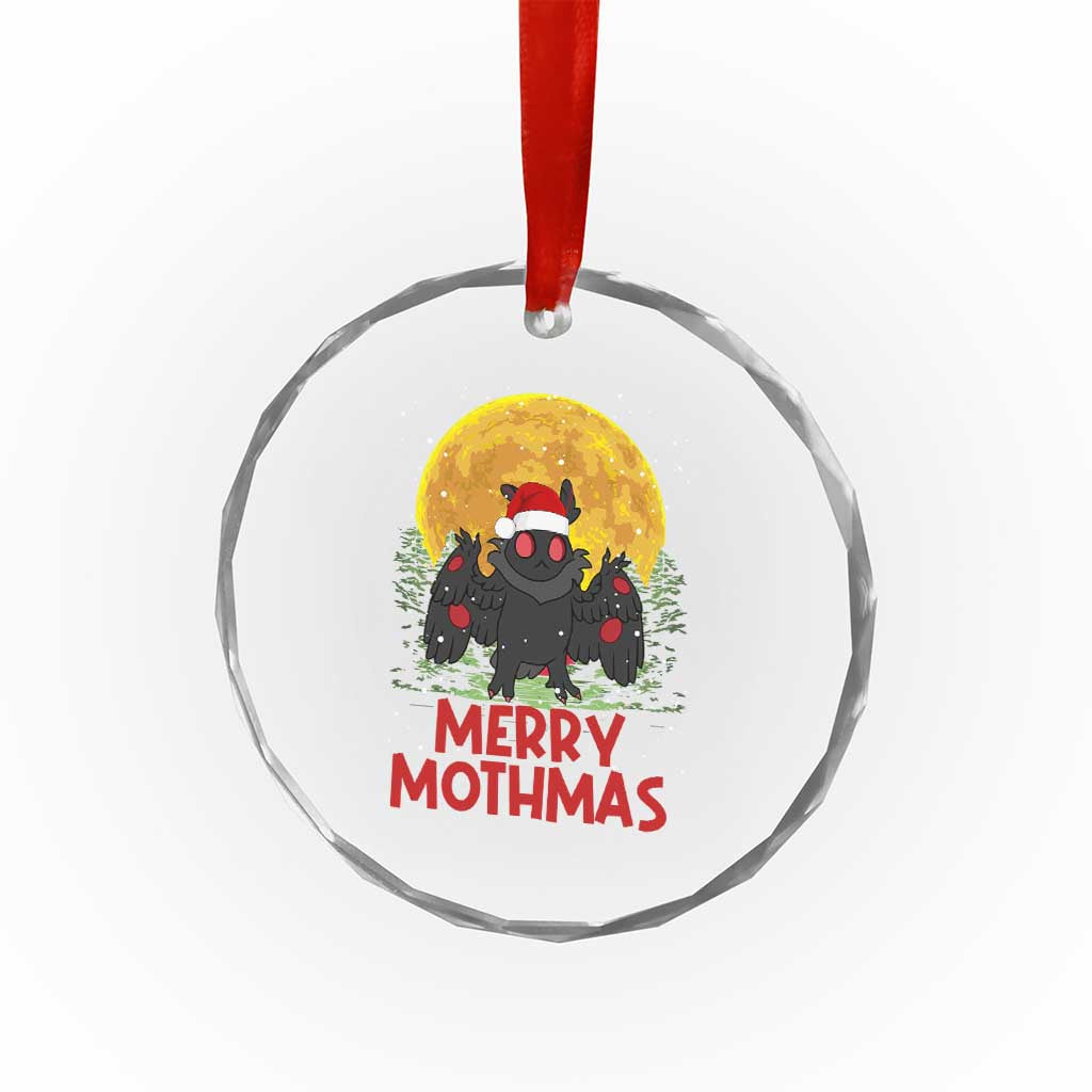 Mothman Christmas Crystal Glass Ornament Funny Merry Mothmas Cryptid Xmas Santa TS02 Print Your Wear