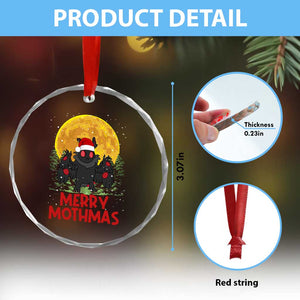 Mothman Christmas Crystal Glass Ornament Funny Merry Mothmas Cryptid Xmas Santa TS02 Print Your Wear