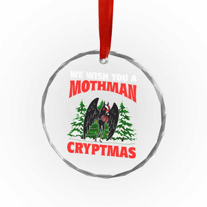 Mothman Christmas Crystal Glass Ornament We Wish You A Mothman Cryptmas Cryptid Cryptidcore TS02 Print Your Wear
