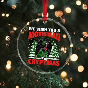 Mothman Christmas Crystal Glass Ornament We Wish You A Mothman Cryptmas Cryptid Cryptidcore TS02 Print Your Wear
