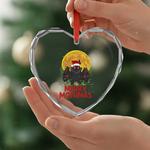 Mothman Christmas Heart Crystal Glass Ornament Funny Merry Mothmas Cryptid Xmas Santa TS02 Print Your Wear