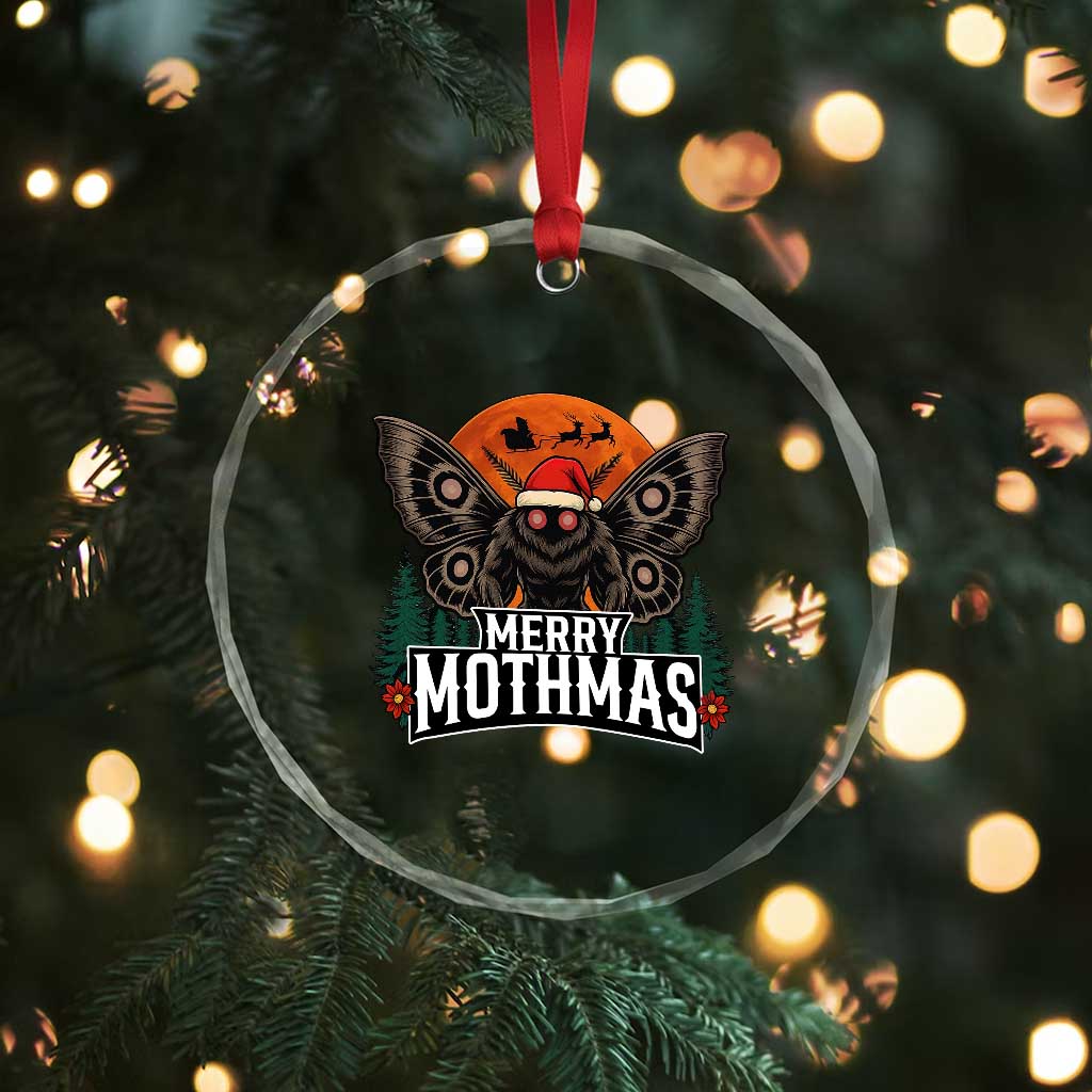 Mothman Crystal Glass Ornament Holiday Humor Merry Mothmas Cryptid Gift TS12 Print Your Wear