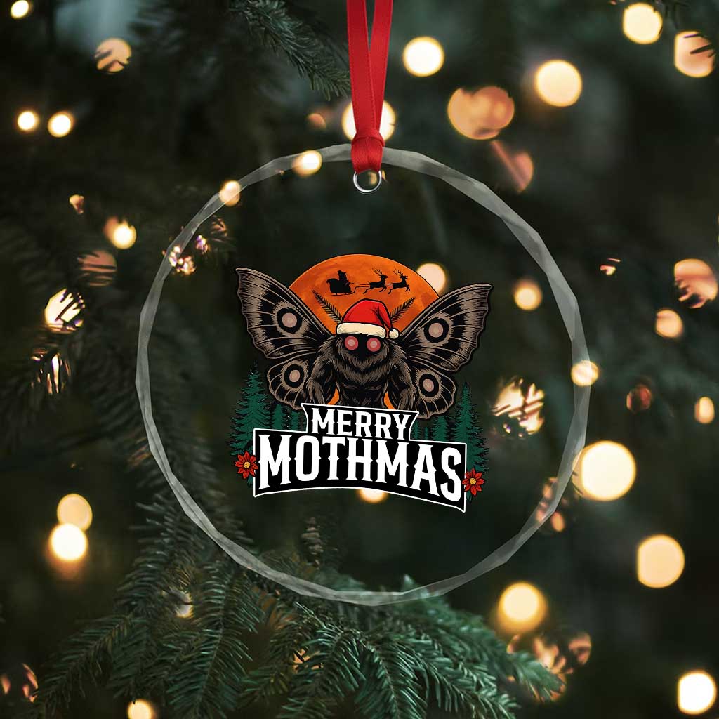Mothman Crystal Glass Ornament Holiday Humor Merry Mothmas Cryptid Gift TS12 Print Your Wear