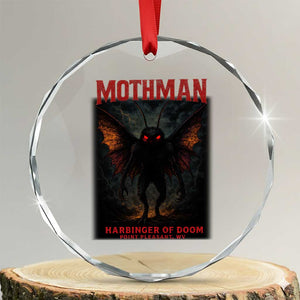 Mothman Crystal Glass Ornament Horror Harbinger of Doom Urban Myth Cryptid Creature TS10 Transparent Glass 3'' Circle Print Your Wear