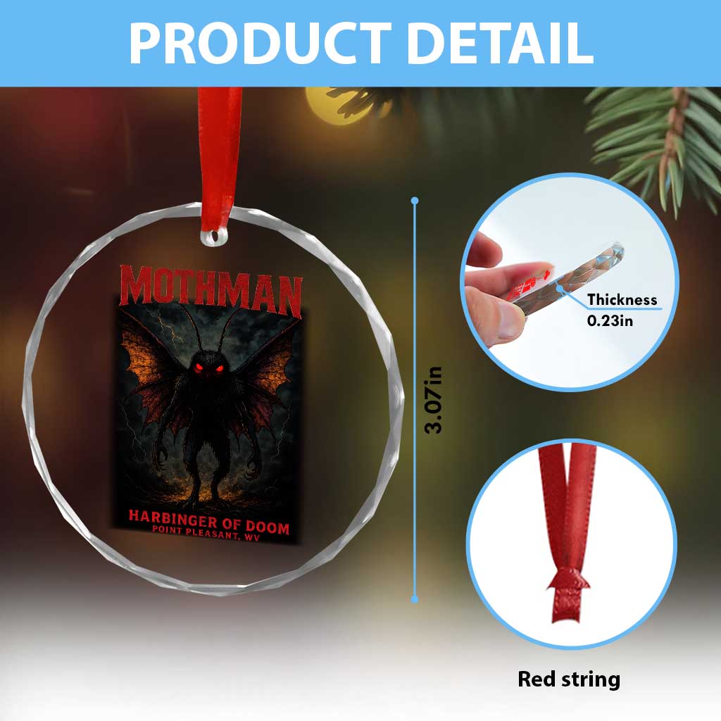 Mothman Crystal Glass Ornament Horror Harbinger of Doom Urban Myth Cryptid Creature TS10 Print Your Wear