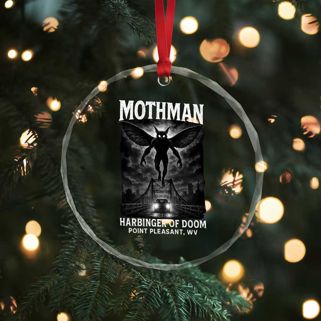 Mothman Crystal Glass Ornament Horror Poster Halloween Harbinger of Doom Cryptid Creature TS10 Print Your Wear