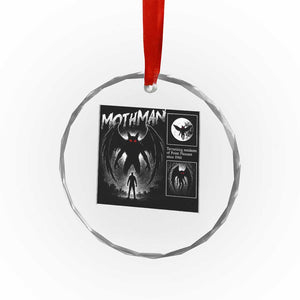 Mothman Crystal Glass Ornament Retro Horror Manga Urban Myth Cryptid Creature TS10 Transparent Glass 3'' Circle Print Your Wear