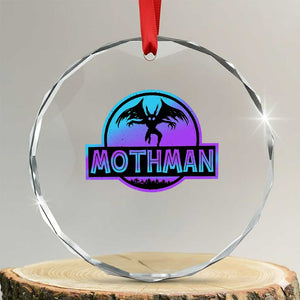 Mothman Crystal Glass Ornament Retro Neon Cryptid Paranormal Horror Monster TS10 Transparent Glass 3'' Circle Print Your Wear