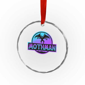 Mothman Crystal Glass Ornament Retro Neon Cryptid Paranormal Horror Monster TS10 Transparent Glass 3'' Circle Print Your Wear