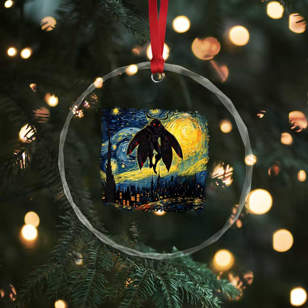 Mothman Crystal Glass Ornament Starry Night Van Gogh Cryptid Lover TS10 Print Your Wear