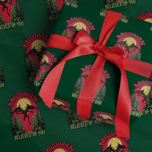 Mothman Wrapping Paper Roll Believes In You Cryptid Cryptozoology TS02 Green Print Your Wear