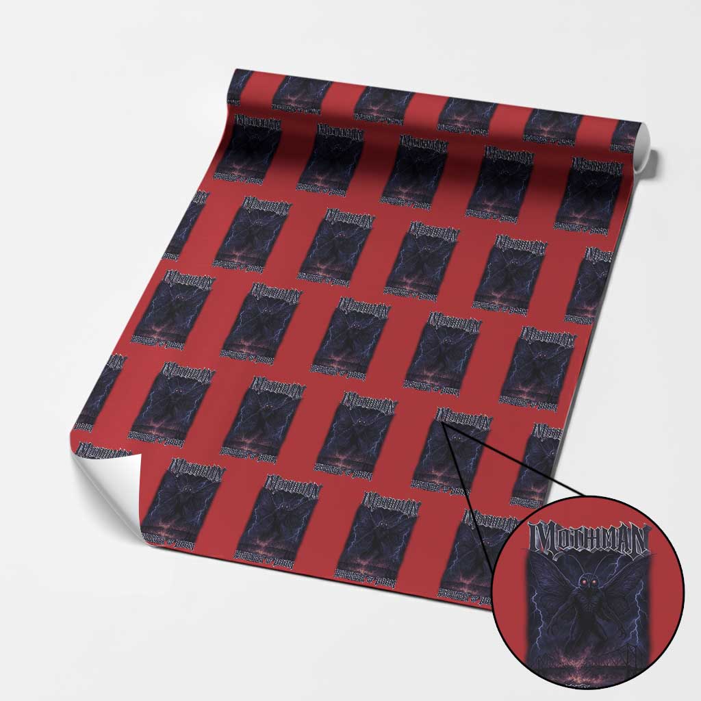 Mothman Wrapping Paper Roll Black Bridge Folk Horror Cryptid Fan TS10 Red Print Your Wear