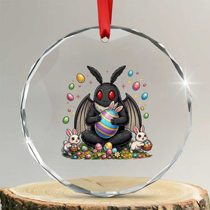 Mothman Easter Bunny Crystal Glass Ornament Funny West Virginia Cryptid Lover Gift TS12 Transparent Glass 3'' Circle Print Your Wear