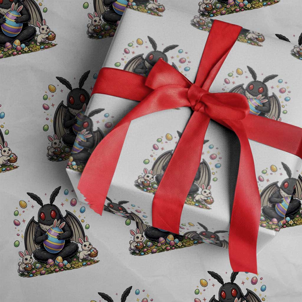 Mothman Easter Bunny Wrapping Paper Roll Funny West Virginia Cryptid Lover Gift TS12 White Print Your Wear