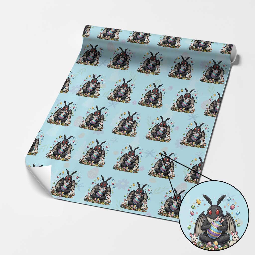 Mothman Easter Bunny Wrapping Paper Roll Funny West Virginia Cryptid Lover Gift TS12 Light Blue Print Your Wear